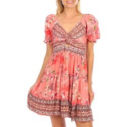 Angie Juniors  Floral Twin Puff Dress