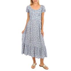 Angie Juniors Short Sleeve Floral Midi Dress