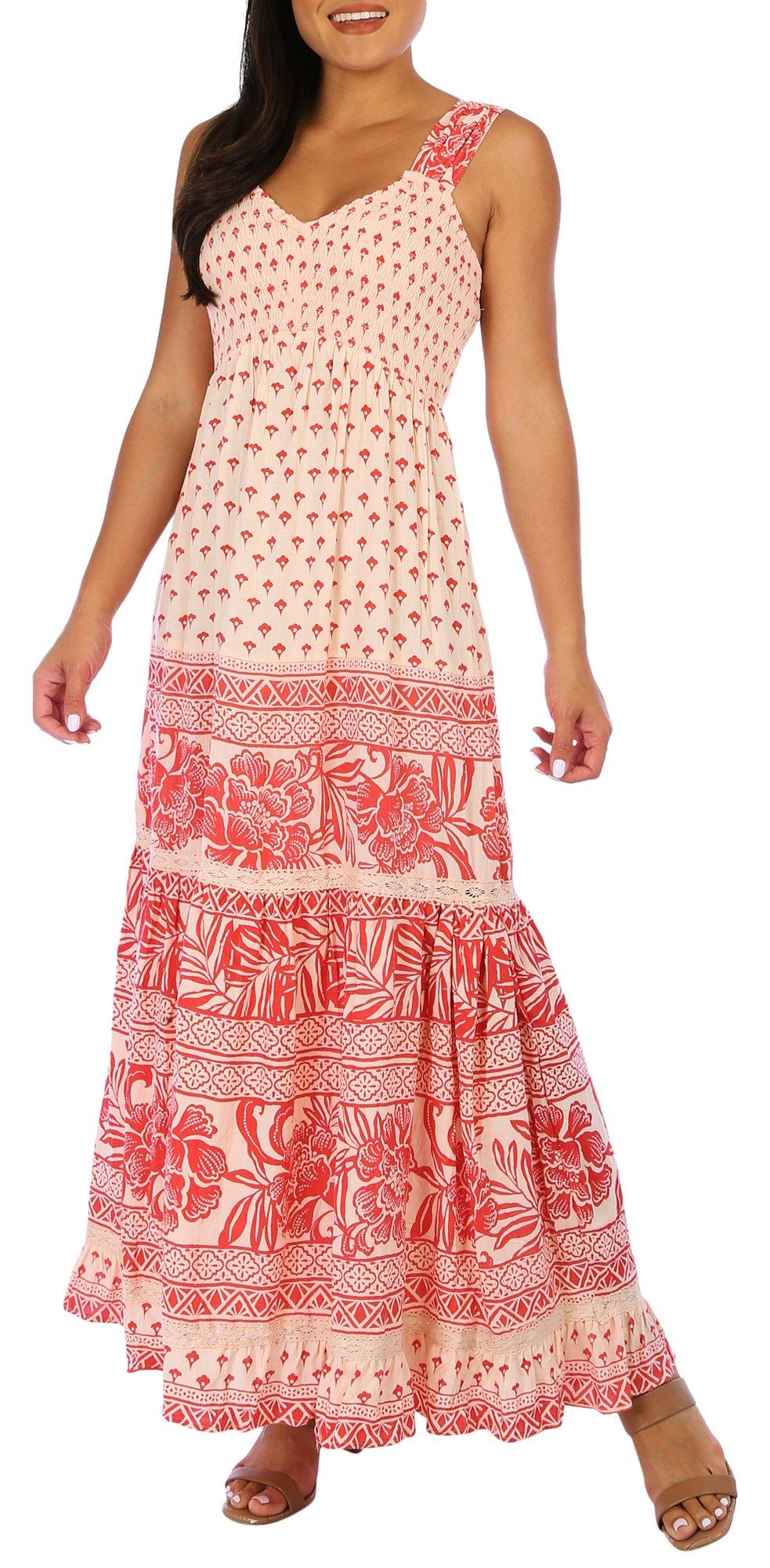 Angie Juniors Print Sleeveless Tiered Maxi Dress