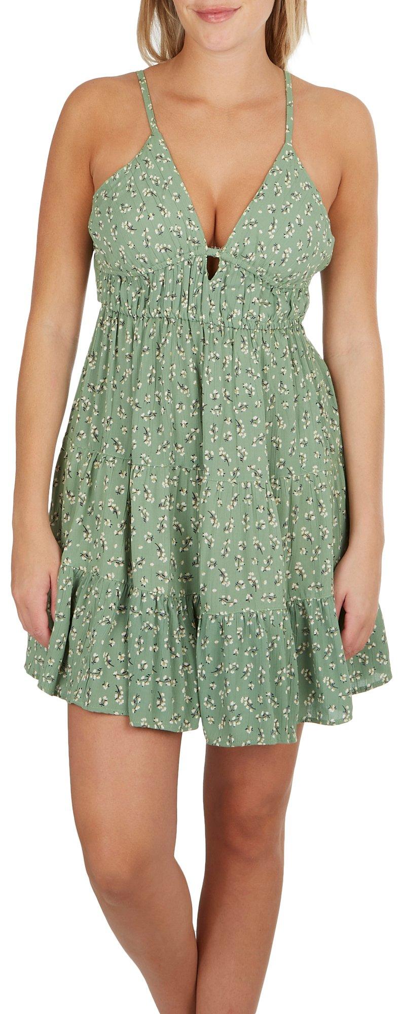 Angie Juniors Flower Buds High Low Sleeveless Dress