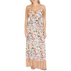 Angie Juniors Floral Dotted Criss Cross Maxi Dress