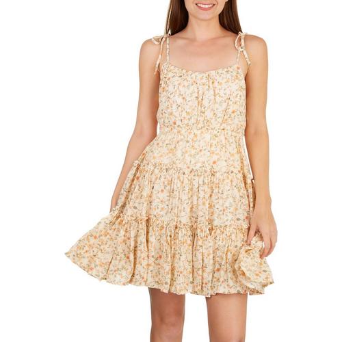 E & M Juniors Floral Tiered Disty Sleeveless