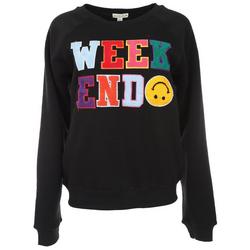 Juniors Plush Weekend Patch Sweatshirt