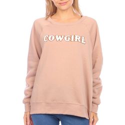 No Comment Juniors Cowgirl Crew Neck Long Sleeve Sweatshirt