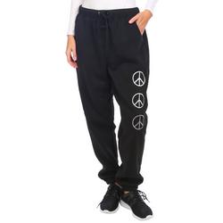 Juniors Peace Out Solid Drawstring Jogger Pants