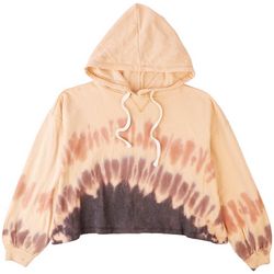 No Comment Juniors Tie-Dye Hooded Long Sleeve Top