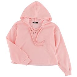 Jolie & Joy Trends Juniors Lace-Up Hooded Sweatshirt