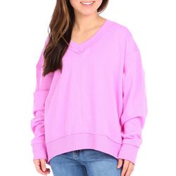 Pink Rose Juniors Long Sleeve Sweatshirt