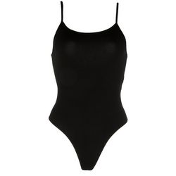 One Step Up Juniors Solid Seamless Ribbed Bodysuit