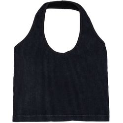 One Step Up Juniors Solid Seamless Ribbed Halter Tank