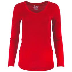Juniors Solid Knit Long Sleeve Tee