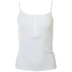 Solid Ribbed Button Tank Top