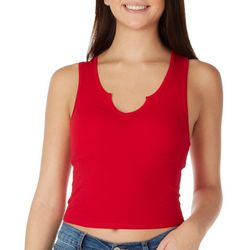 Bozzolo Juniors Solid Notch Neck Cropped Tank