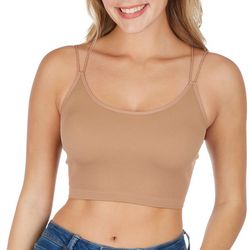 Juniors Solid Seamless Ribbed Scoop Neck Bralette