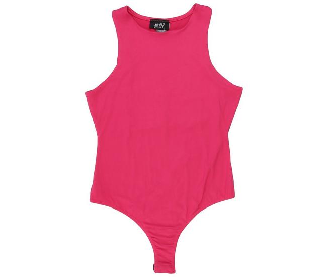 Buy Juniors Ribbed Bodysuit with Round Neck and Snap Button