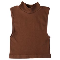 Juniors Solid Seamless Ribbed Mock Neck Tank