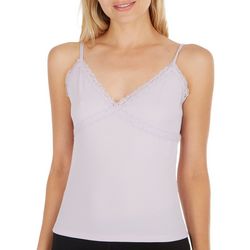 No Comment Juniors Solid Ribbed Lace Cami