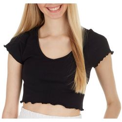Full Circle Trends Juniors Solid Ribbed Cropped Top