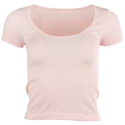 FCT Eith Love Juniors Soft Ribbed Crew Neck Cropped Top