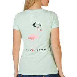 FloGrown Juniors Holiday Flamingo Short Sleeve T-Shirt