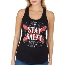 Juniors Stay Salty Racer Back Tank Top