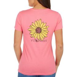 Juniors Good Vibes Only Sunflower Short Sleeve T-Shirt