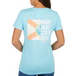Juniors Made Here Stayed Here Flag Short Sleeve T-Shirt