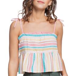 Juniors Baby Doll Striped Top