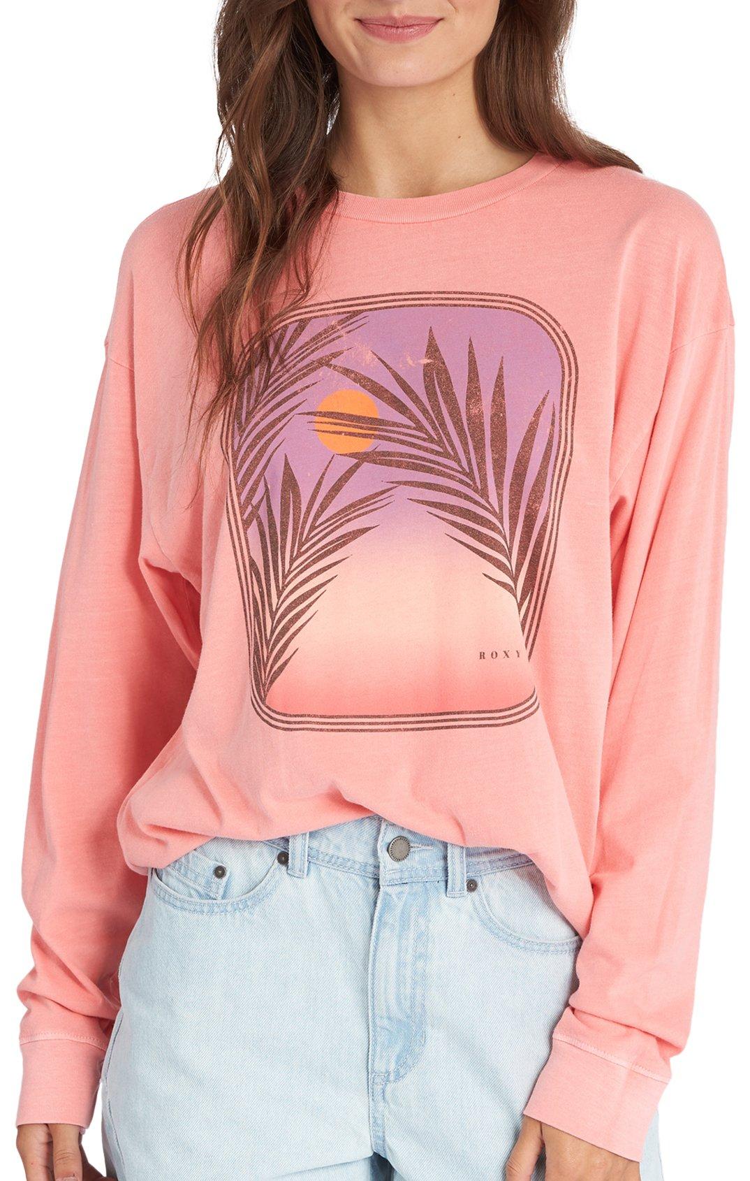 Juniors Sunset Photo Oversized Long Sleeve Tee