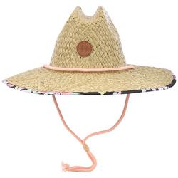Womens Woven Straw Wide Brim Sun Hat