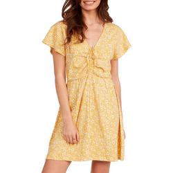 Juniors Simple Thoughts Front Ruched Tie Dress
