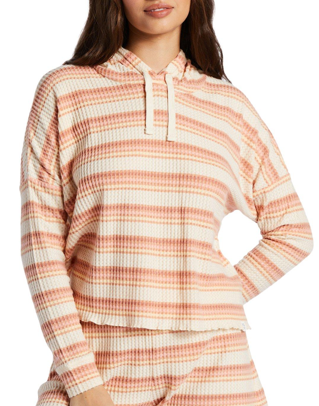 Roxy Juniors Twilight Mood Hooded Waffle Knit Pull Over