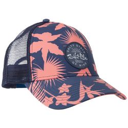 Salt Life Logo Patch Floral Mesh Snapback Baseball Hat