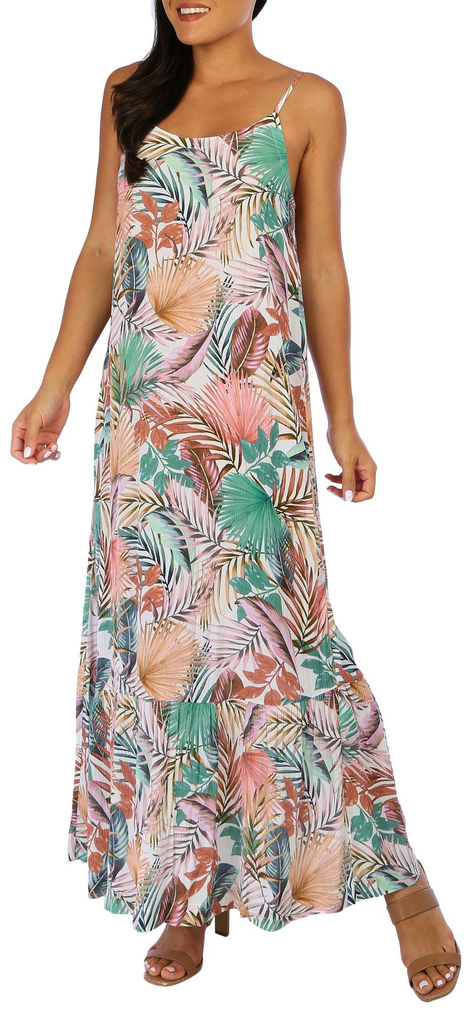 Juniors Tropical Sleeveless Maxi Dress