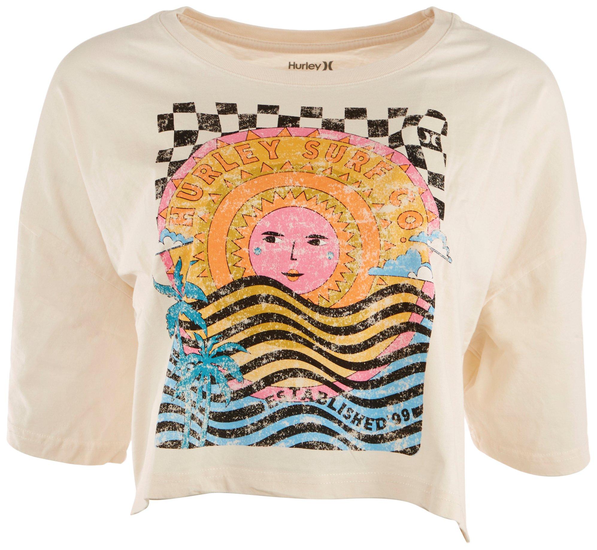 Hurley Juniors Psychedelic Surf Boyfriend Cropped Tee