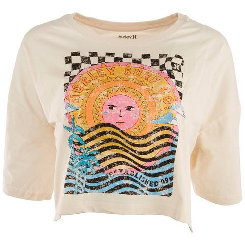 Hurley Juniors Psychedelic Surf Boyfriend Cropped Tee