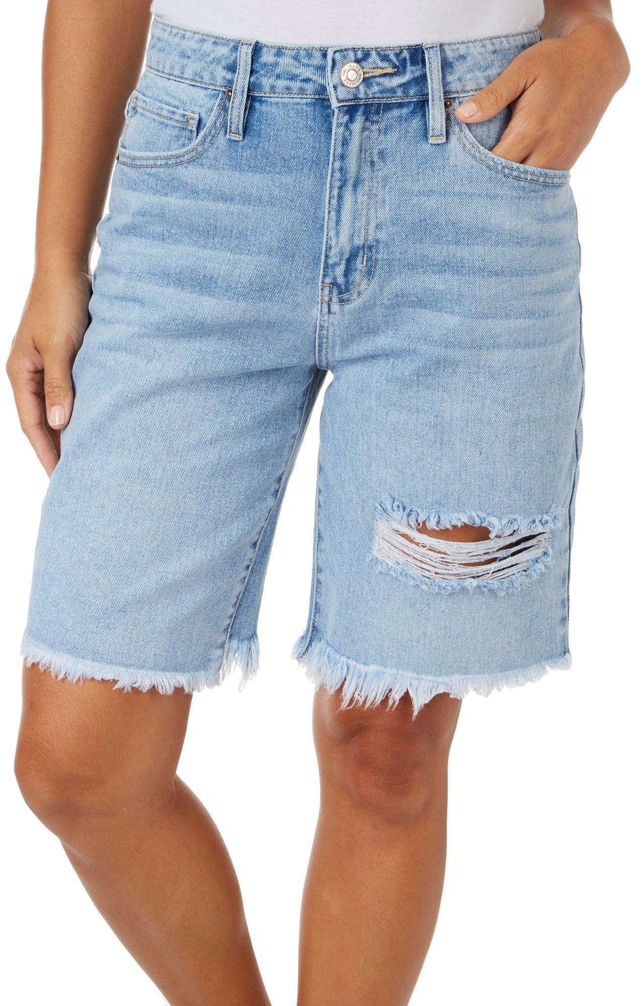YMI Juniors 9 in. Deconstructed Bermuda Boyfriend Short