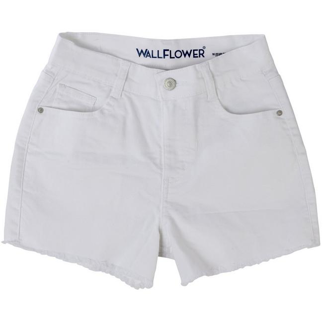 Wallflower Junior's Cuffed Shorts Dark Rinse Wash 