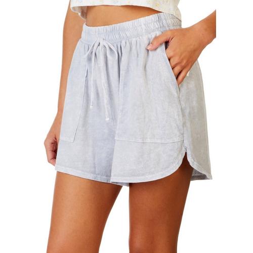 Caution To The Wind Juniors Solid Drawstring Shorts