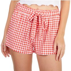 No Comment Juniors Print Front Tied Shorts