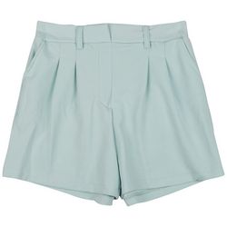 No Comment Juniors Solid Pleated Dress Shorts