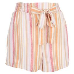Juniors Striped Tied Shorts