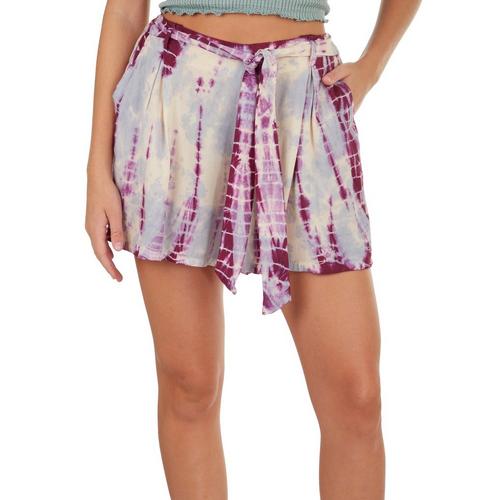 Angie Juniors 3 in. Woven Tie Dye Belted