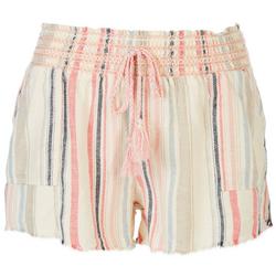 Juniors Striped Linen Beach Shorts