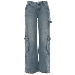 Gemma Rae Juniors Cargo Wide Leg Low-Rise Jeans