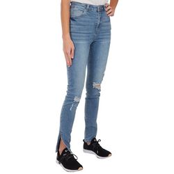 Gemma Rae Juniors Deconstructed Slit Skinny Jeans