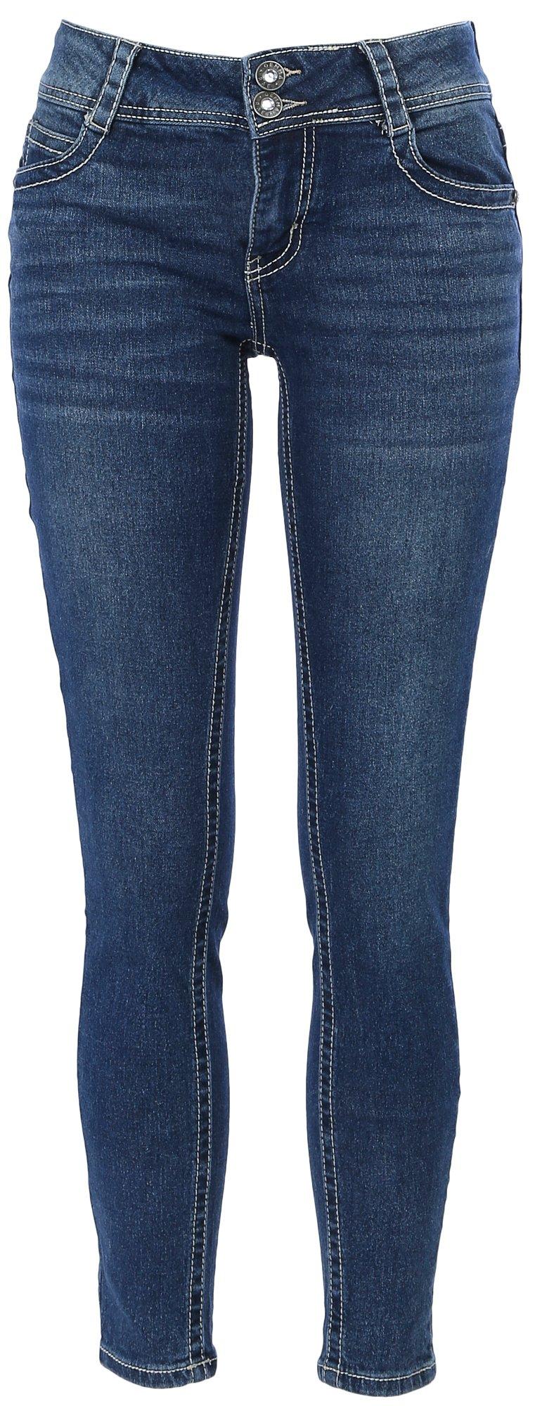 Gemma Rae Juniors Curvy Skinny Embellished Jeans