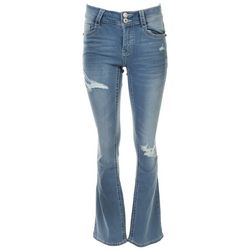 Gemma Rae Juniors Deconstructed Bling Bootcut Jeans