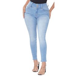 YMI Juniors Distressed Basic Three-Button  Skinny Jean
