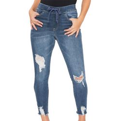 YMI Juniors Distressed Elastic Waist Jeans